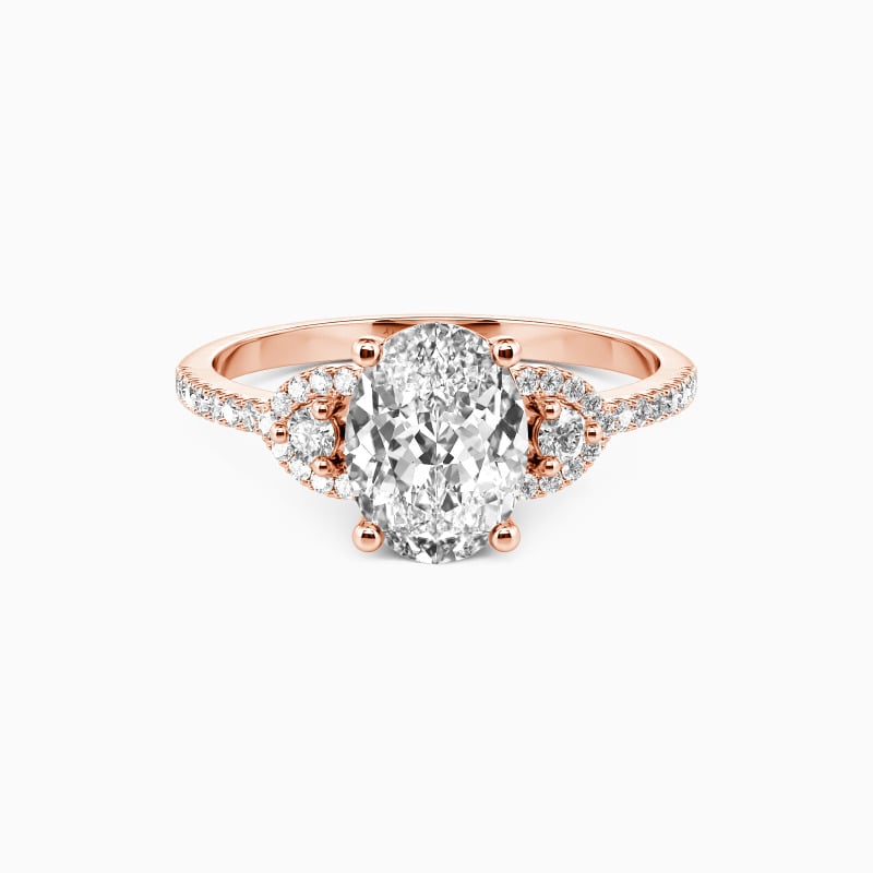 "One Love, One Life" Oval Cut Three Stone Engagement Ring