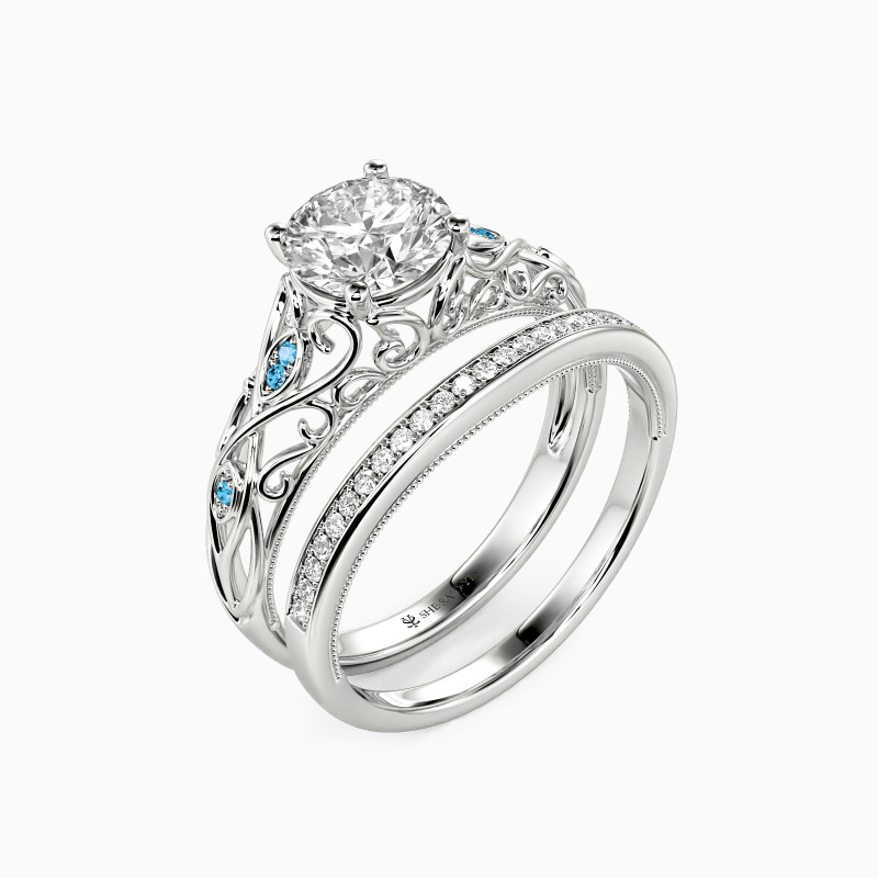 "How Sweet We Are" Round Cut 2pcs Bridal Set