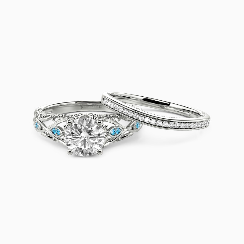 "How Sweet We Are" Round Cut 2pcs Bridal Set