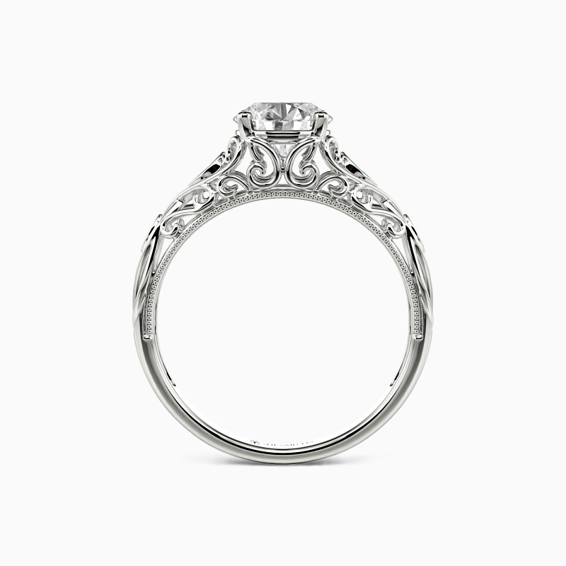 "How Sweet We Are" Round Cut Side Stone Engagement Ring