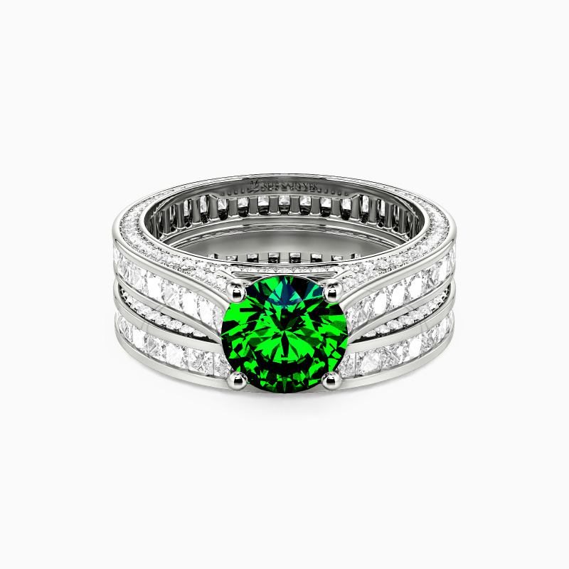 "Perfect Match" Round Cut 2pcs Bridal Set