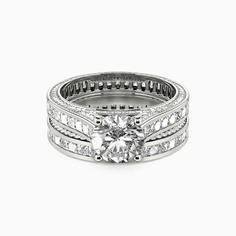 "Perfect Match" Round Cut 2pcs Bridal Set