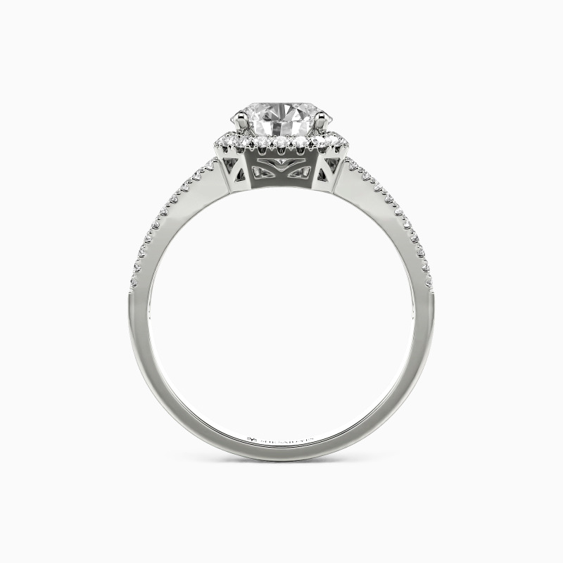 "As If In Love" Round Cut Halo Engagement Ring