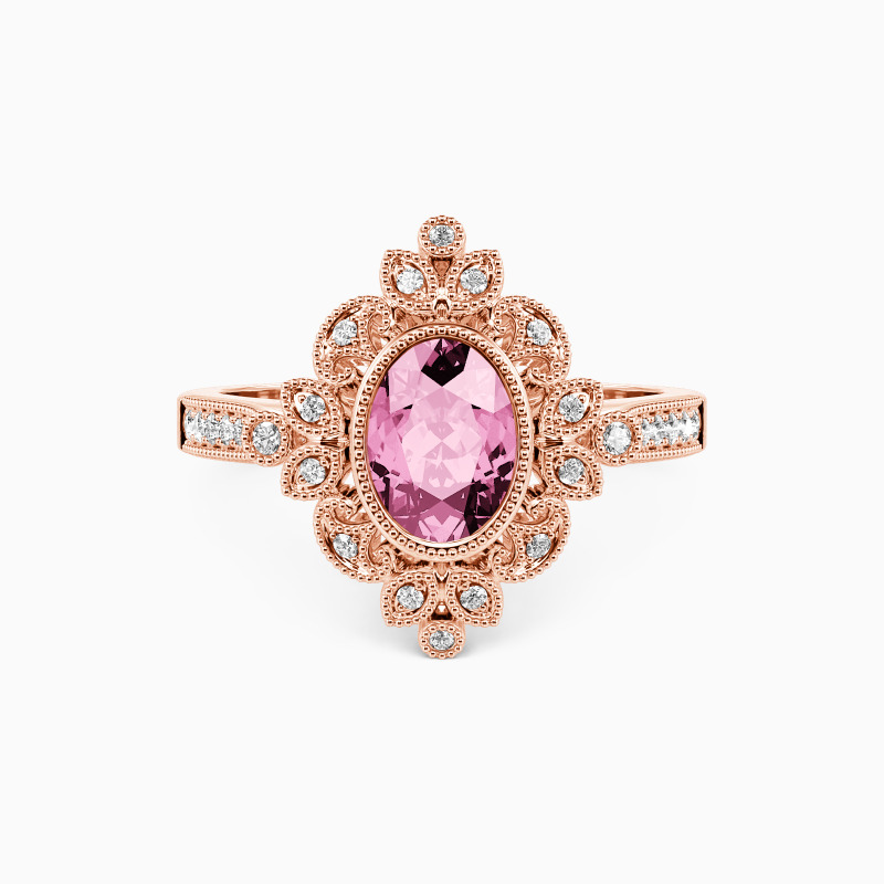 "Flower In The Mirror" Oval Cut Halo Engagement Ring