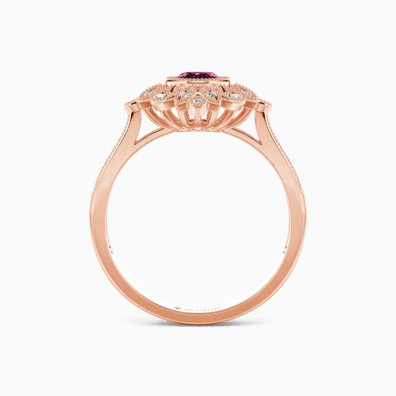 "Flower In The Mirror" Oval Cut Halo Engagement Ring