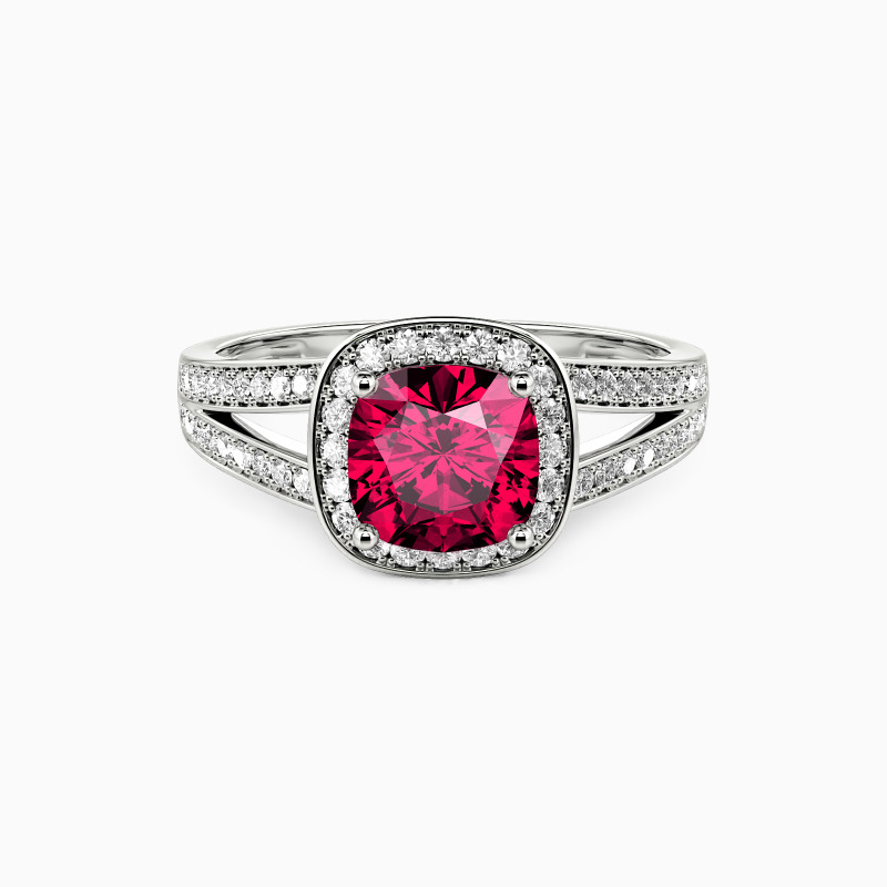 "Now and Forever" Cushion Cut Halo Engagement Ring