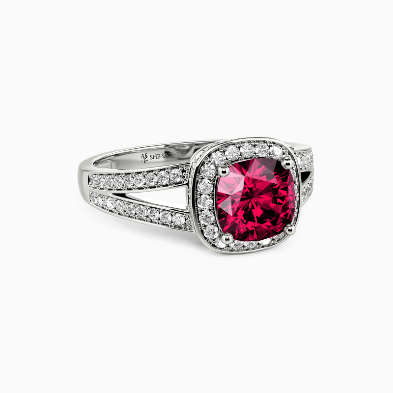 "Now and Forever" Cushion Cut Halo Engagement Ring