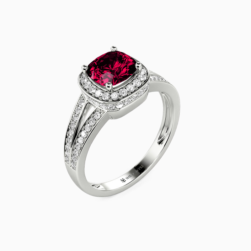 "Now and Forever" Cushion Cut Halo Engagement Ring
