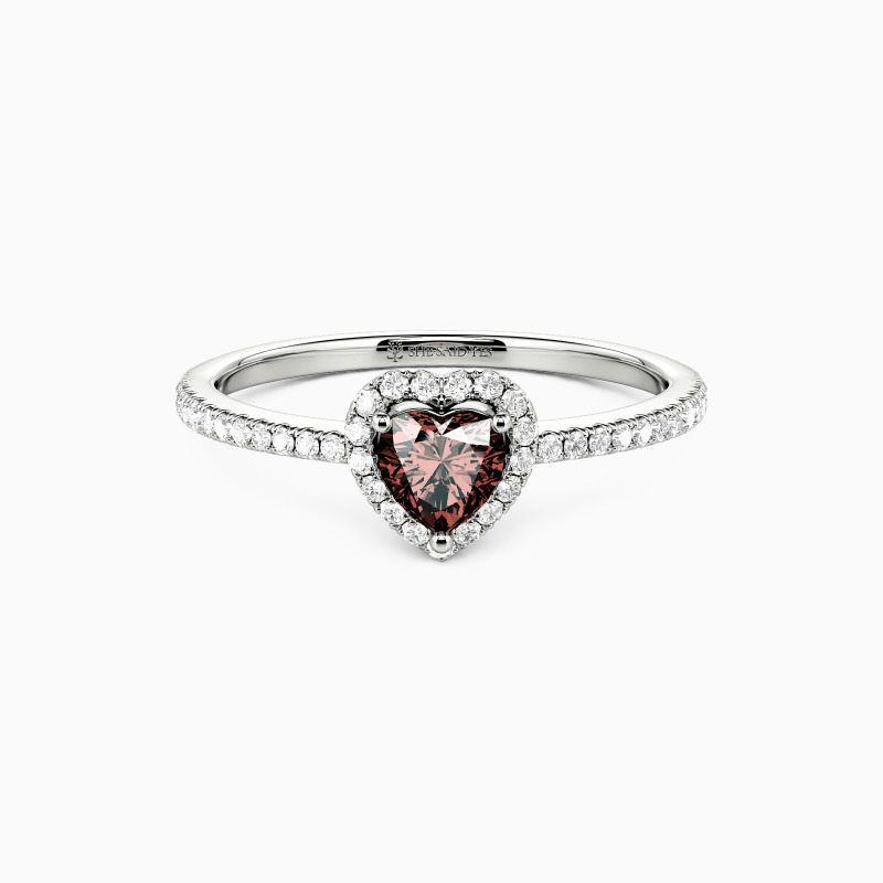 「ずっと離れない」 Pt950/K18 ハートカット ヘイロー 婚約指輪 0.3ct 