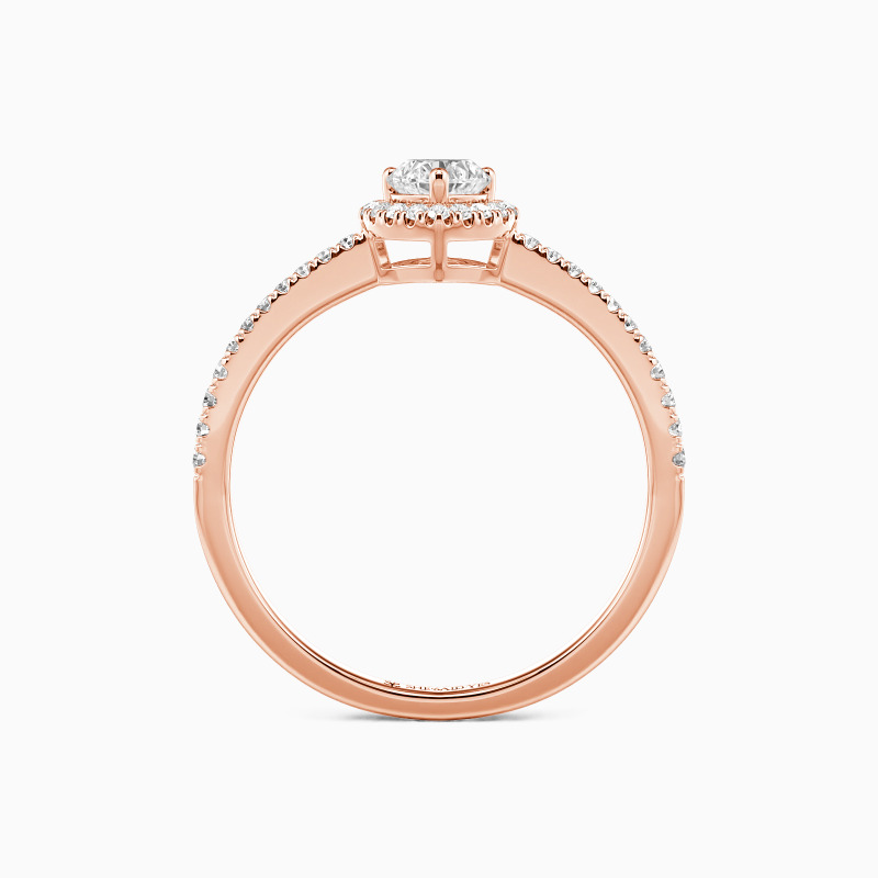 "Du Bist Mein Ein und Alles" Halo Verlobungsring 0,8 ct Herzschliff