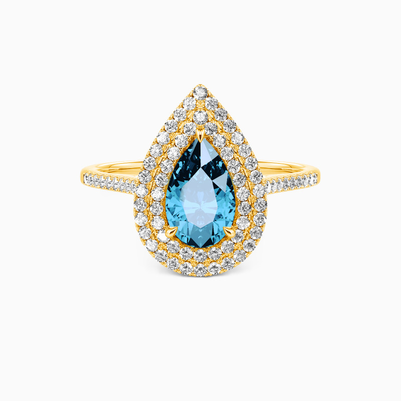 "You Are The World" 2ct Pear Cut Halo Engagement Ring