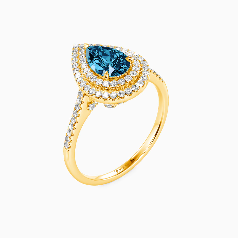 "You Are The World" 2ct Pear Cut Halo Engagement Ring