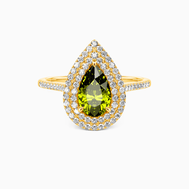 "You Are The World" 1ct Pear Cut Halo Engagement Ring