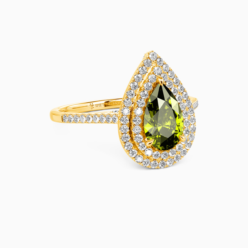"You Are The World" 1ct Pear Cut Halo Engagement Ring