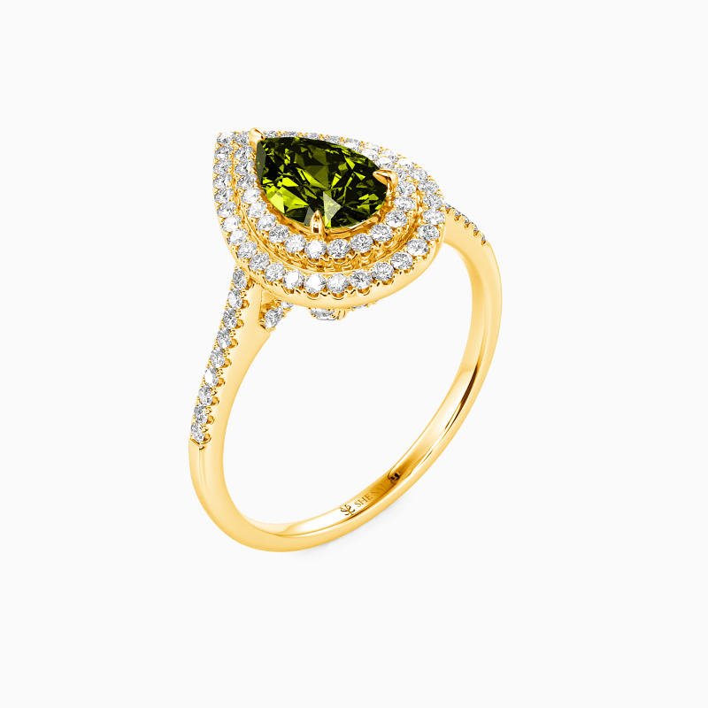 "You Are The World" 1ct Pear Cut Halo Engagement Ring