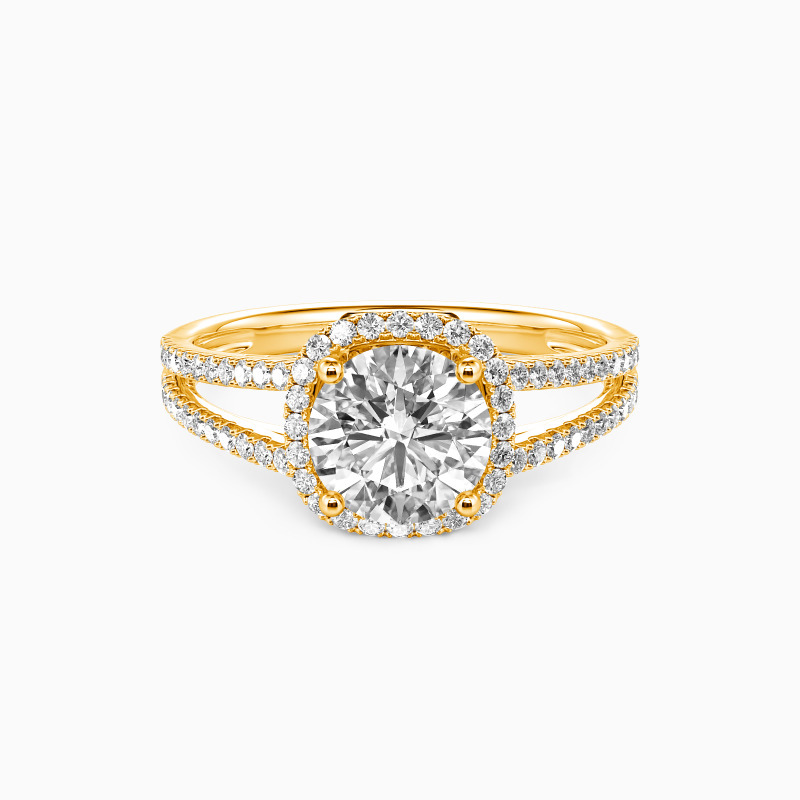 "My Heart Is Beating For You" Round Cut Halo Engagement Ring