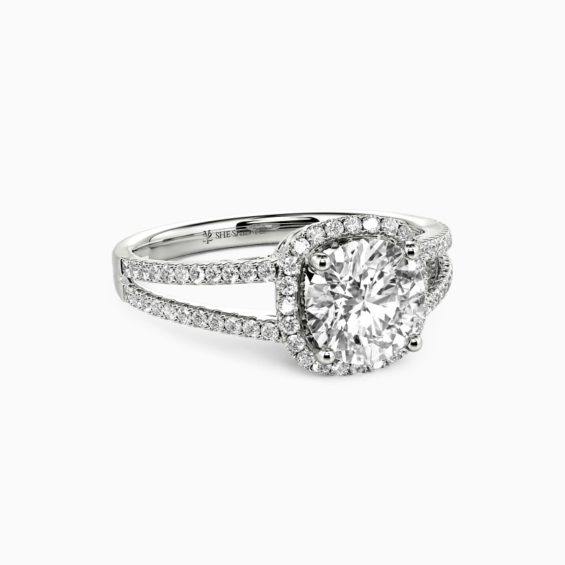 "My Heart Is Beating For You" Round Cut Halo Engagement Ring