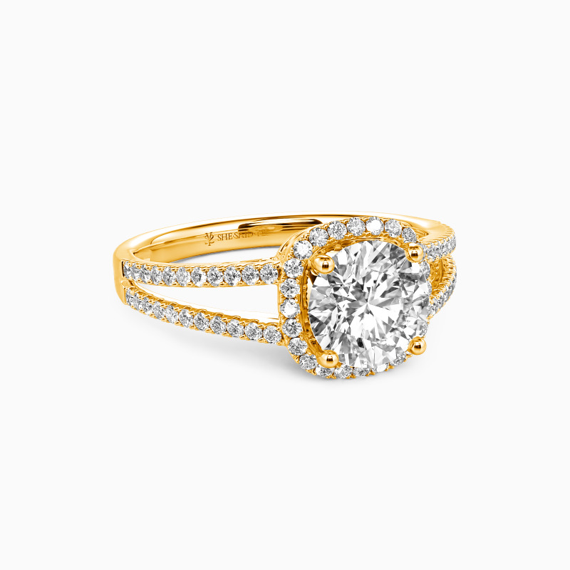 "My Heart Is Beating For You" Round Cut Halo Engagement Ring
