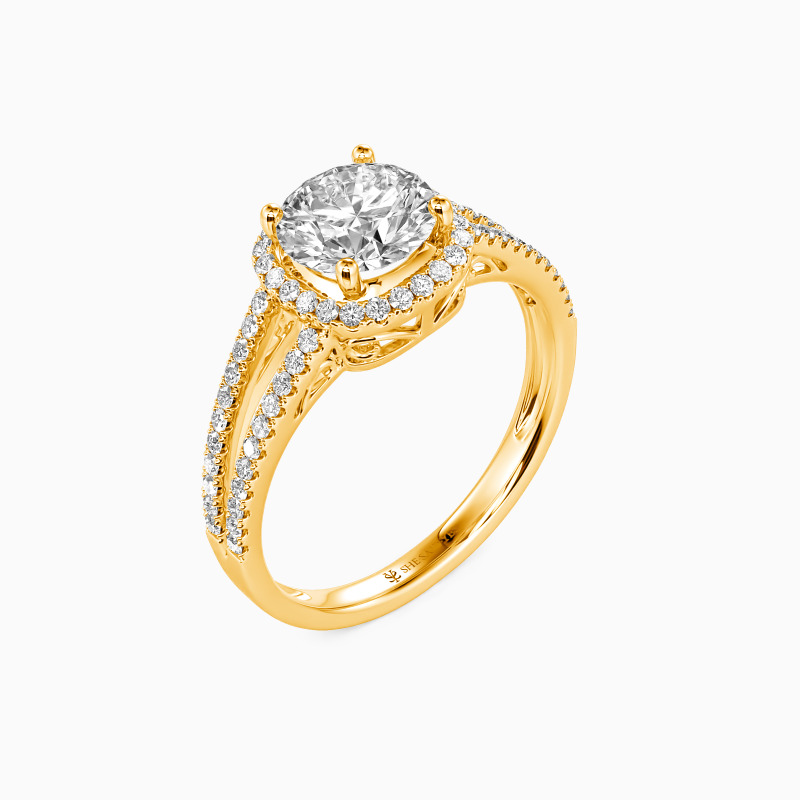 "My Heart Is Beating For You" Round Cut Halo Engagement Ring