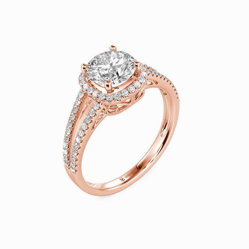 "My Heart Is Beating For You" Round Cut Halo Engagement Ring