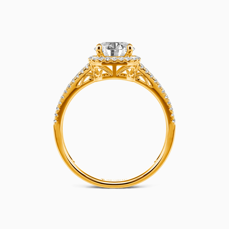 "My Heart Is Beating For You" Round Cut Halo Engagement Ring