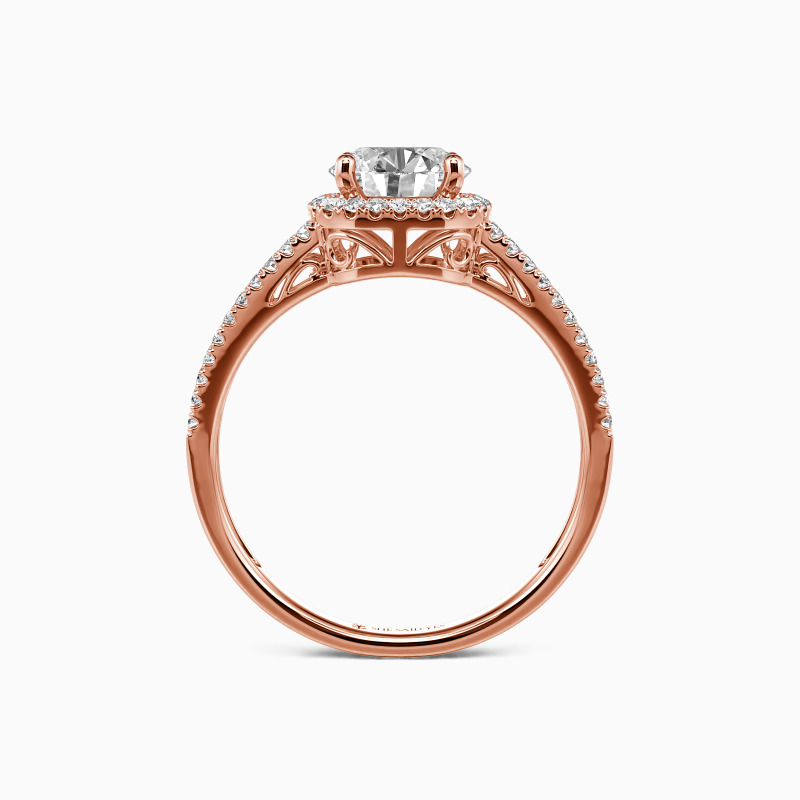"My Heart Is Beating For You" Round Cut Halo Engagement Ring