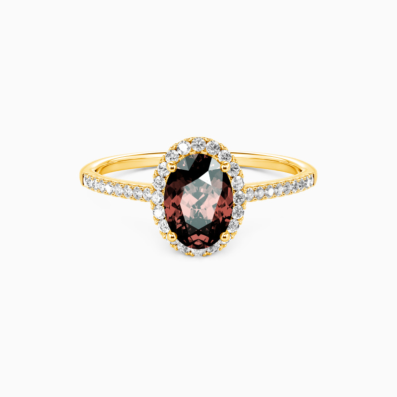 「エレガントな存在感」1ct オーバルカット ヘイロー 婚約指輪