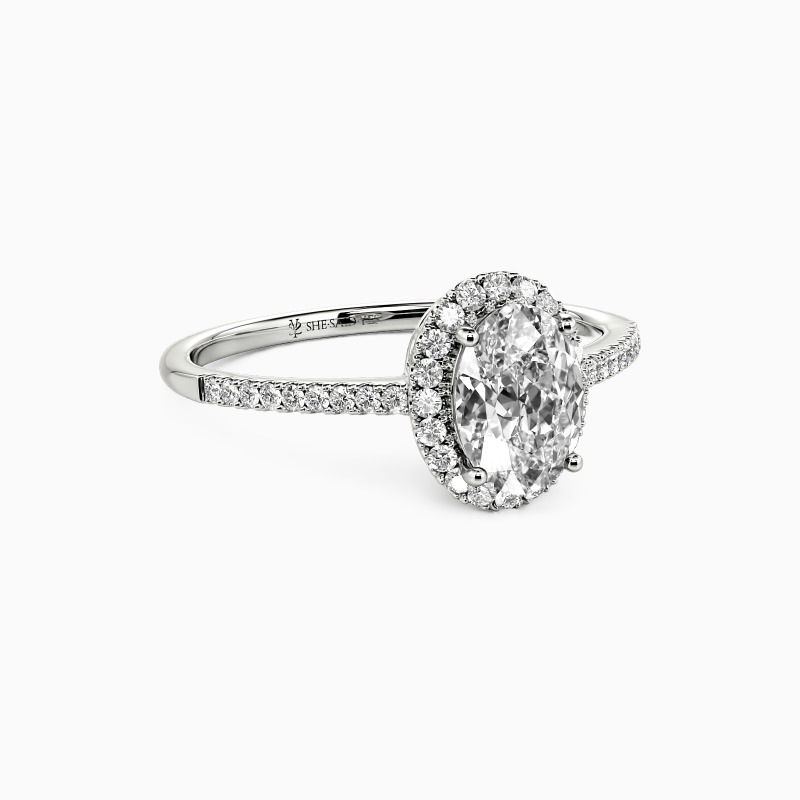 "All for You" 1ct Oval Cut Halo Engagement Ring