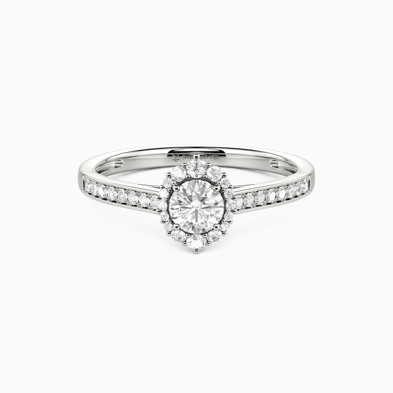 "For You My Love" 0.3ct Round Cut Halo Engagement Ring