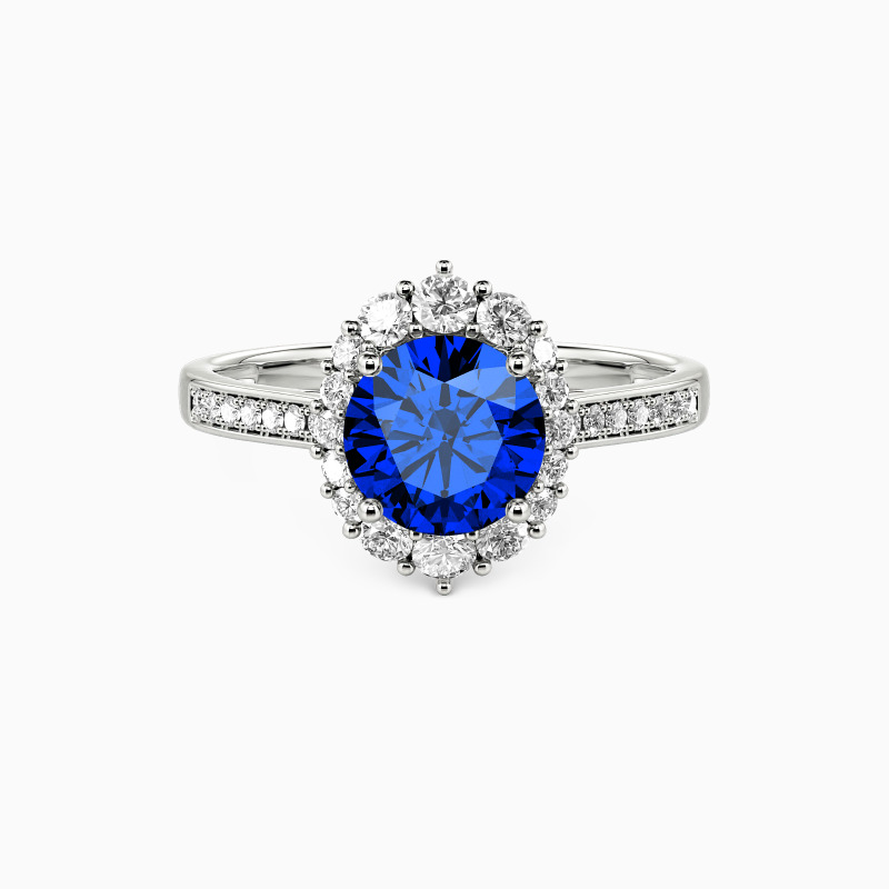 "For You My Love" Round Cut Halo Engagement Ring