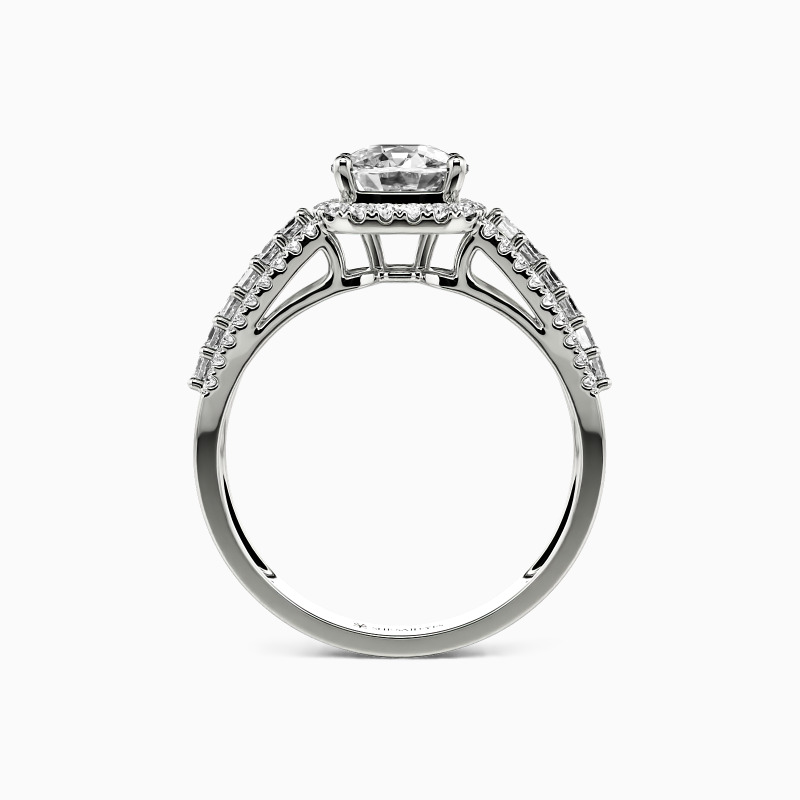 "Be with You"Cushion Cut Halo Engagement Ring