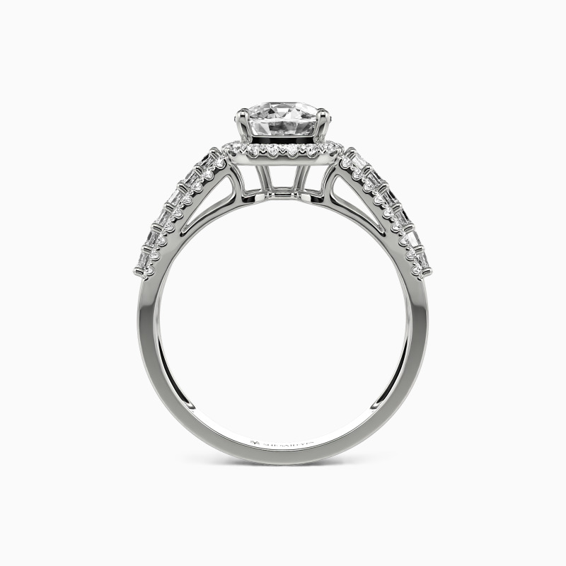"Be with You"Cushion Cut Halo Engagement Ring