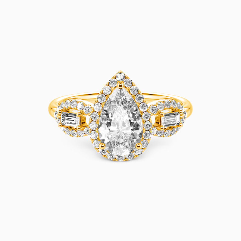 "Never Separate" Pear Cut Halo Engagement Ring