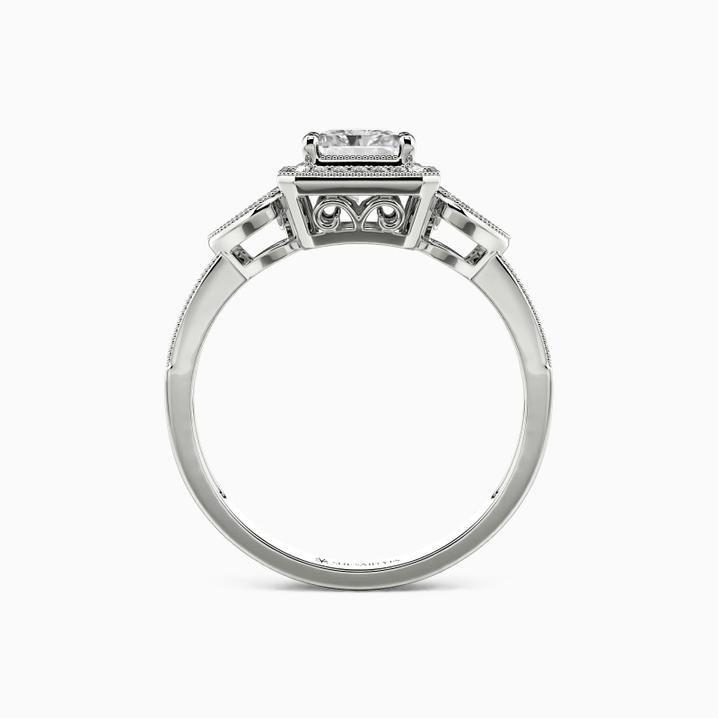 "Shining Light" Asscher Cut Halo Engagement Ring