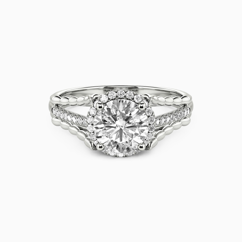 "You're My Favorite"Round Cut Halo Engagement Ring