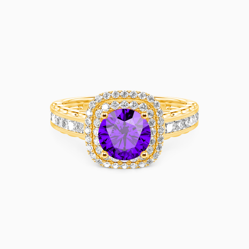 "My Inspiration" Round Cut Halo Engagement Ring