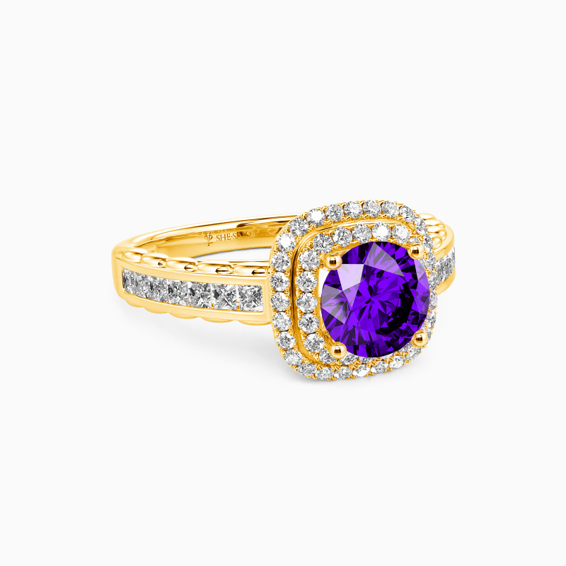 "My Inspiration" Round Cut Halo Engagement Ring