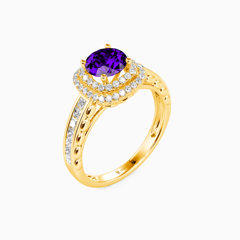 "My Inspiration" Round Cut Halo Engagement Ring