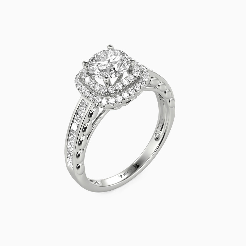 "My Inspiration" Round Cut Halo Engagement Ring