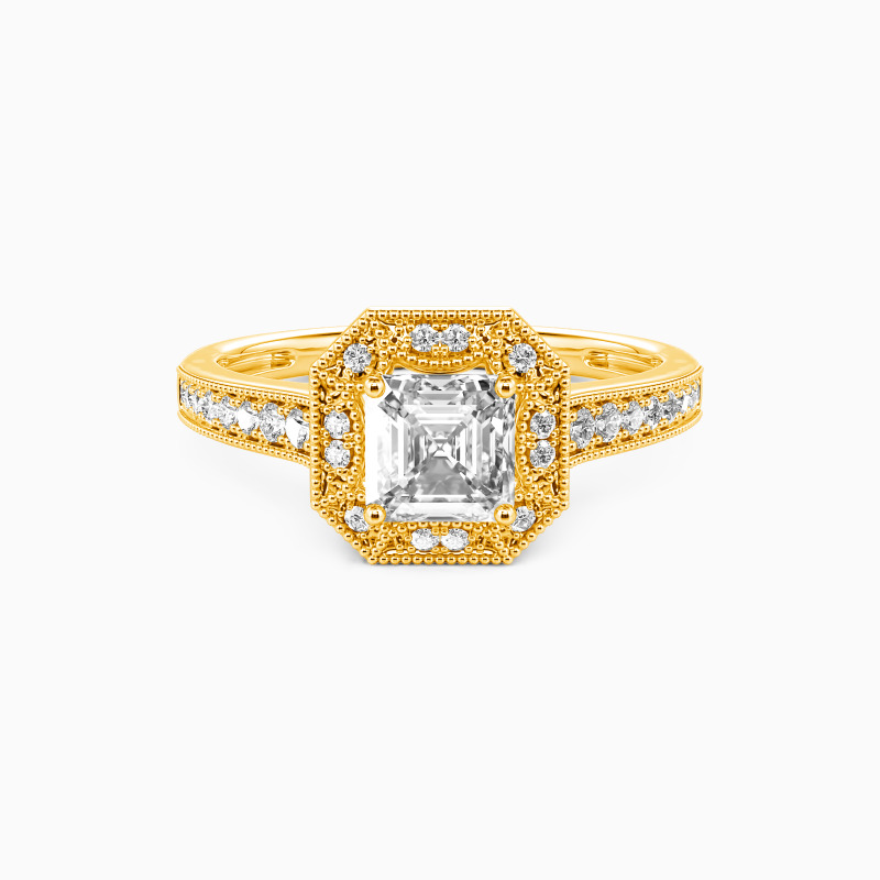 "Romance Forever" Asscher Cut Halo Engagement Ring