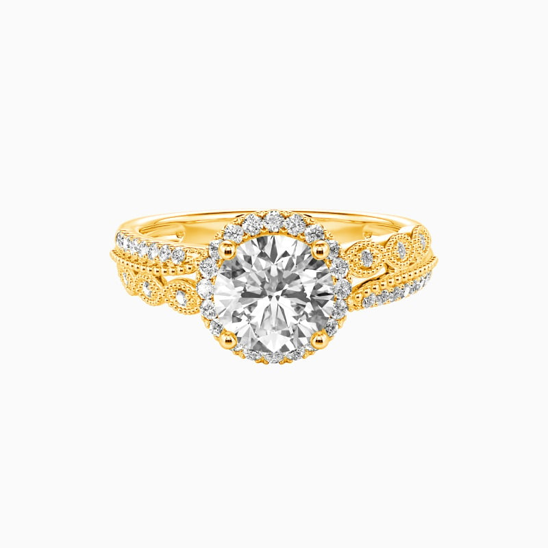 "Always Together" Round Cut Halo Engagement Ring