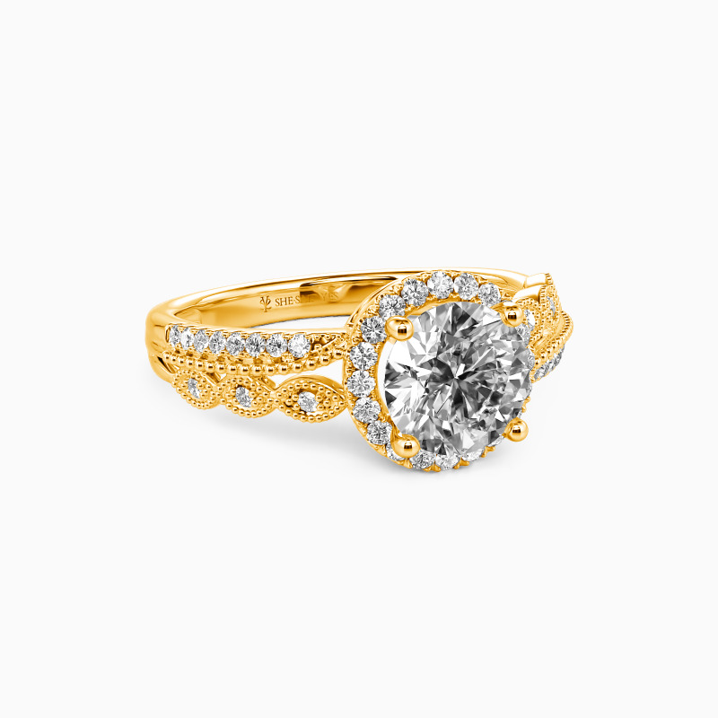 "Always Together" Round Cut Halo Engagement Ring