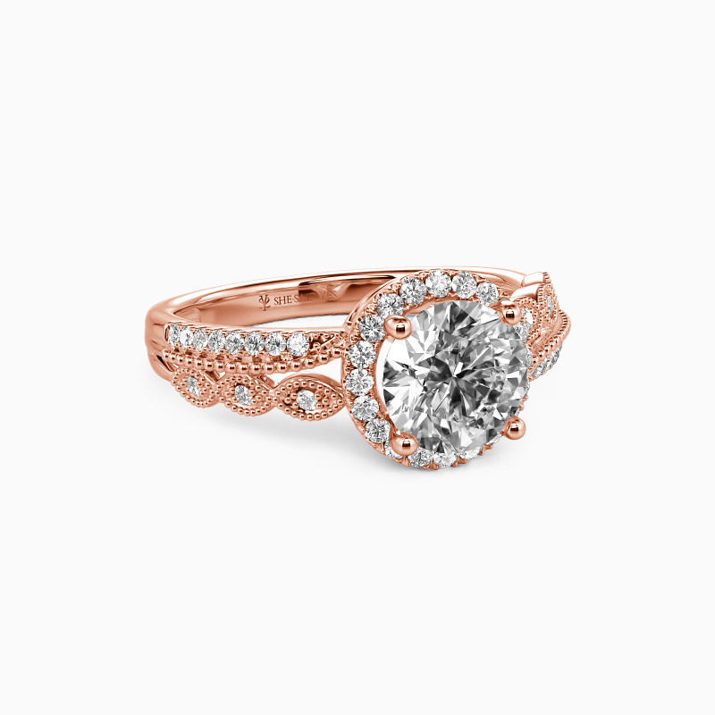 "Always Together" Round Cut Halo Engagement Ring