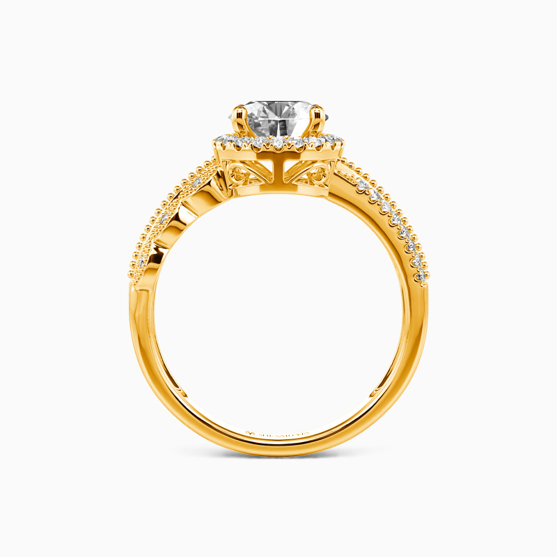 "Always Together" Round Cut Halo Engagement Ring