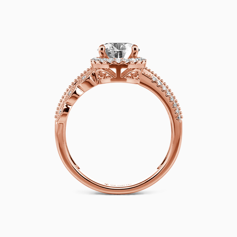 "Always Together" Round Cut Halo Engagement Ring