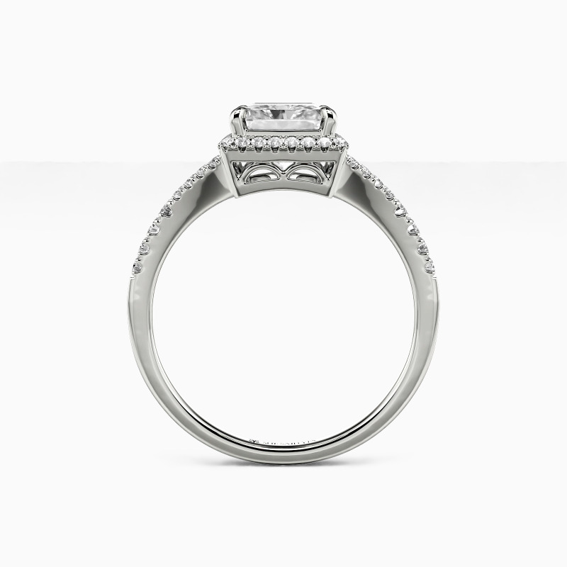 "The Vow Of Marriage" Radiant Cut Halo Engagement Ring