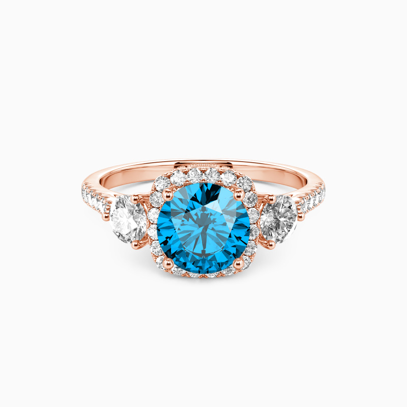 "New Beginning" Round Cut Halo Engagement Ring