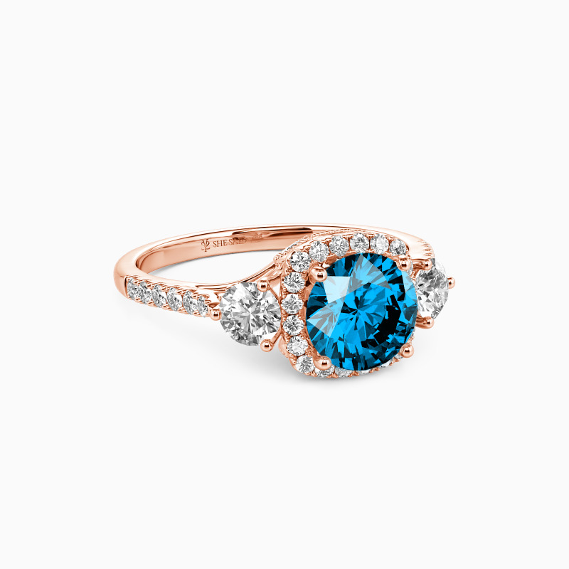 "New Beginning" Round Cut Halo Engagement Ring
