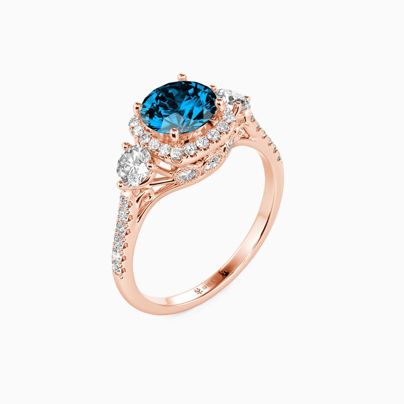 "New Beginning" Round Cut Halo Engagement Ring