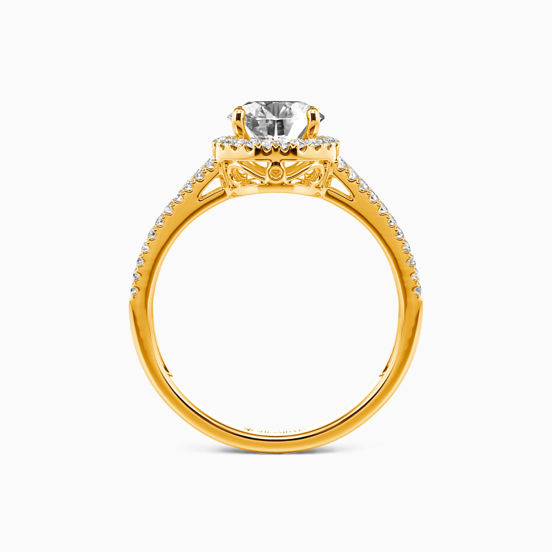 "My Queen Forever " Round Cut Halo Engagement Ring